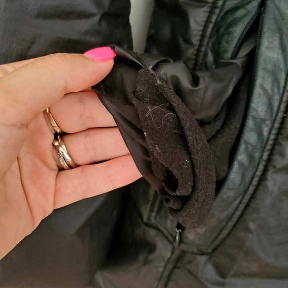 Mackage Black Nylon Double Zip Hood Lined Parka With Black Fur Collar S - Picture 10 of 10